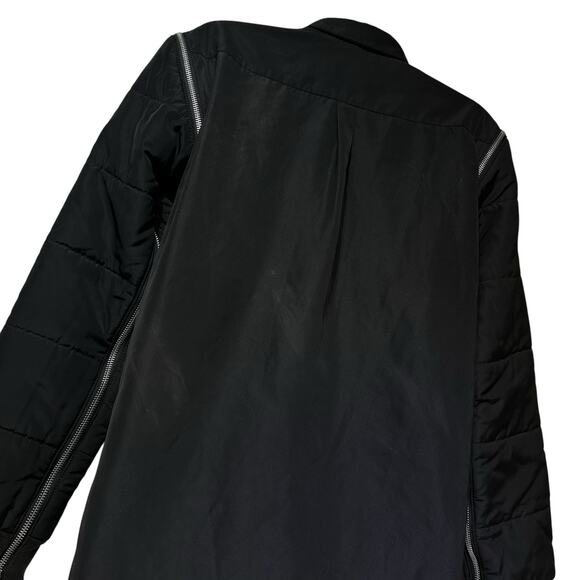 Christopher Shannon Black Hybrid Puffer Sleeve Button Shirt Jacket Men’s Size S - Picture 3 of 7